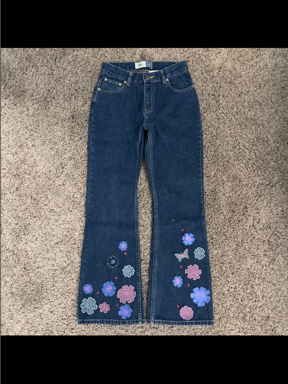 Y2K 2001 Kids Flare Floral Gap Jeans